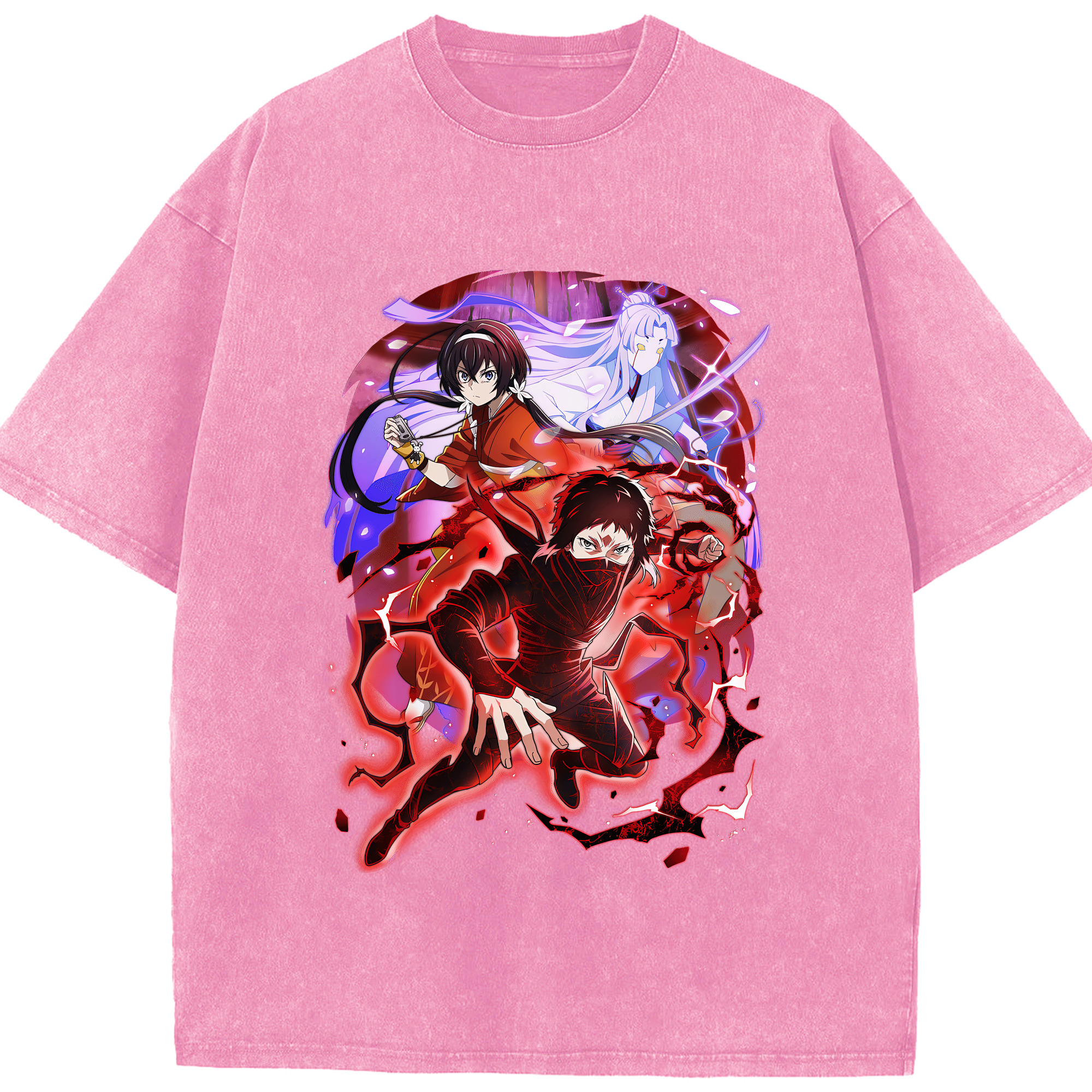 （画像用） 文豪ストレイドッグス Bungo Stray Dogs 綿100% ヴィンテージ風 半袖Tシャツ（フロントプリント）